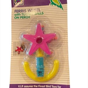 Vo-Toys Ferris Wheel Tumble Balls On Perch Star O Beads Bird Toy Plastic Birds